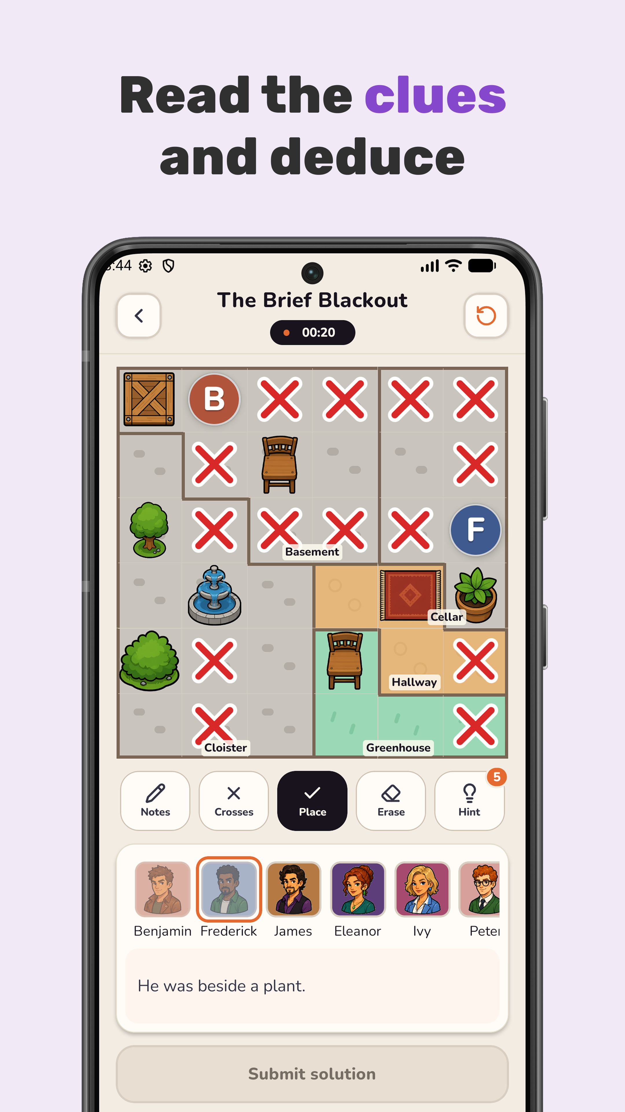 Enigmic murder deduction game screenshot: Read the clues and deduce